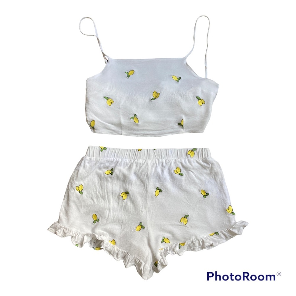 PACSUN LOTTIE MOSS Two Piece Lemon Tank and Shorts Set— NWOT